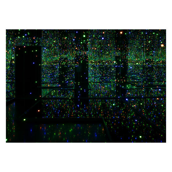 Kusama Green lit Infinity Mirror Room postcard front image - larger